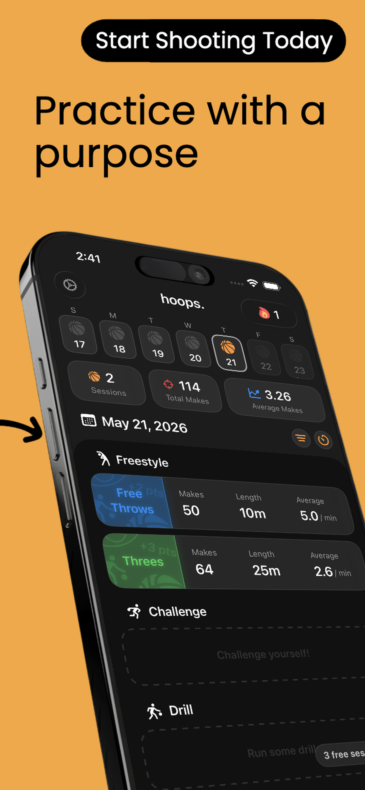 Hoops screenshot reading practice with a purpose