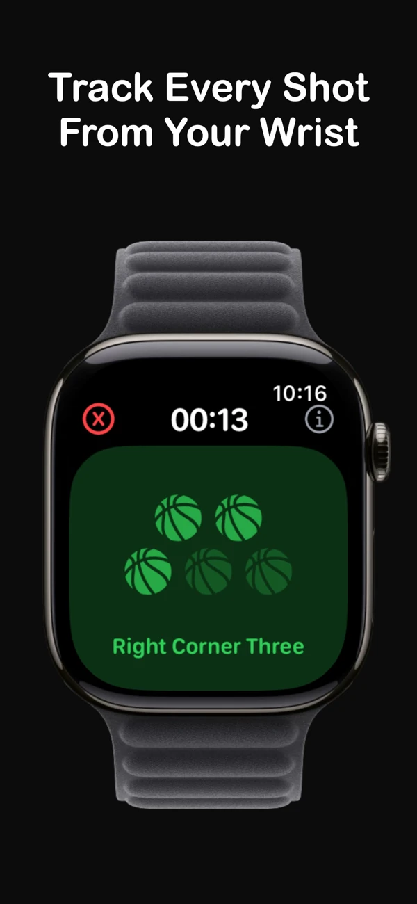 Hoops Apple Watch screen tracking shots from your wrist